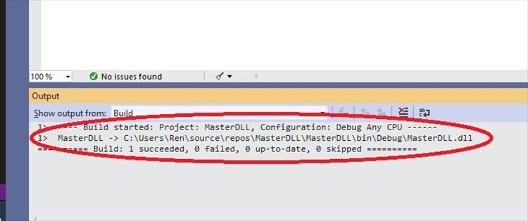 The page shows where the created DLL file will be stored